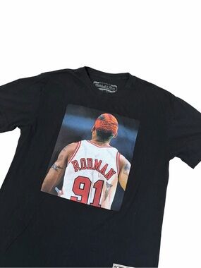 Mitchell and Ness Dennis Rodman NBA Graphic Shirt Mens Medium Chicago Bulls